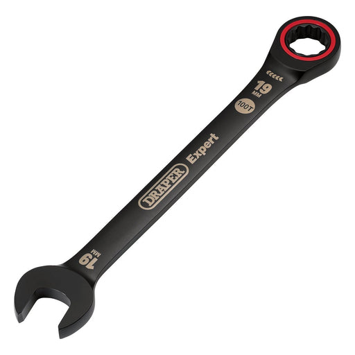 Draper 03892 Draper Expert HI-TORQ® Metric Ratchet Combination Spanner, 19mm, Black