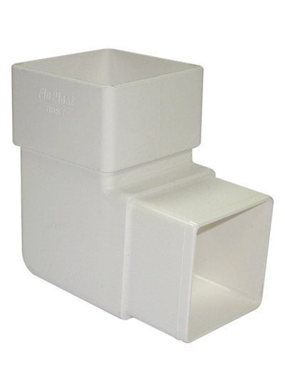 Floplast 65mm square 92.5 degree offset bend white RBS1
