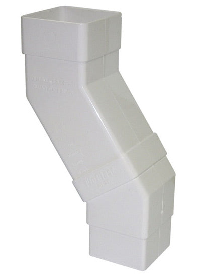 Floplast 65mm square adjustable offset bend white RBS5