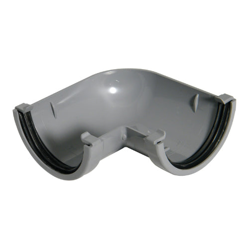 Half round 75mm gutter 90 deg angle - grey