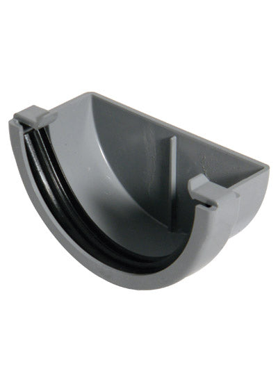 PrimaPack RW 75mm Half Round Stop End Outlet - GREY