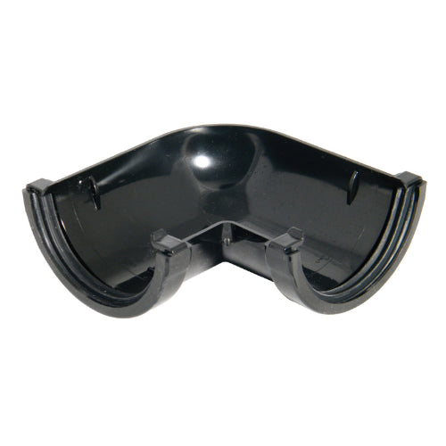 Half rnd 75mm gutter 90 deg angle black