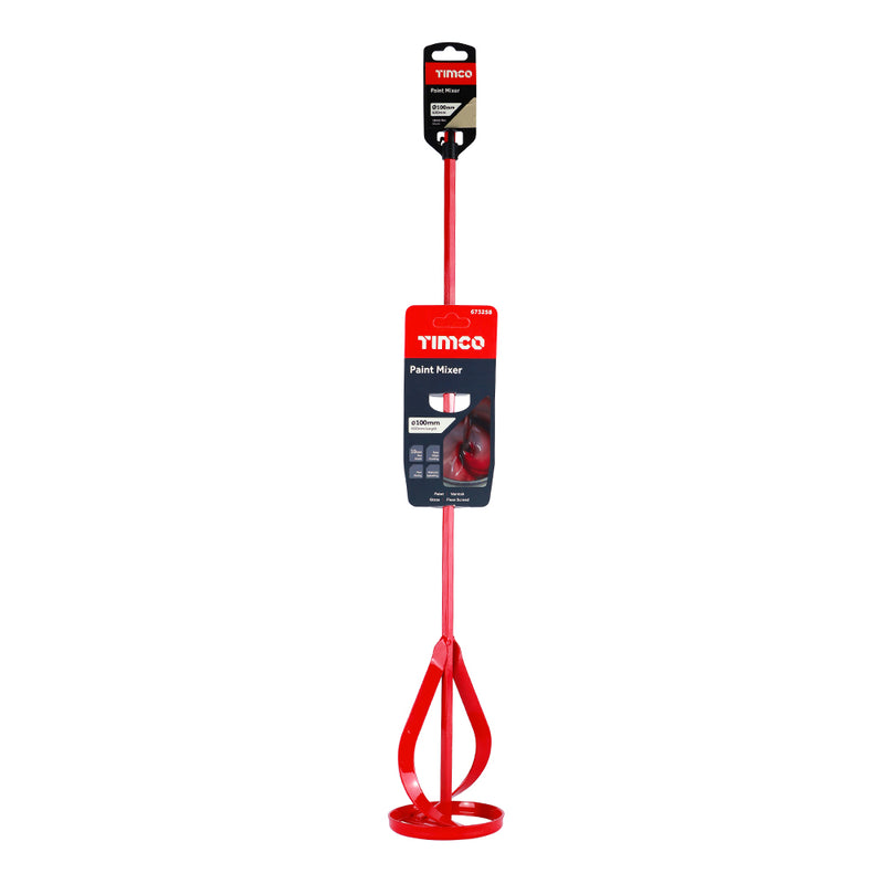 TIMCO Paint Mixer, Paint and Plaster Mixing Paddle for Drill, Red