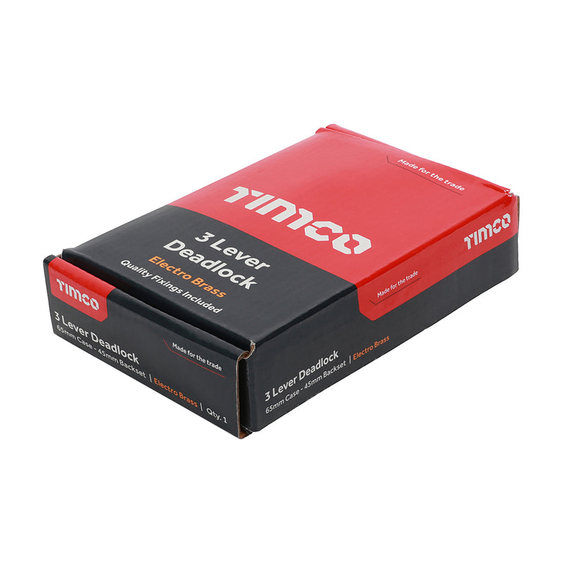 TIMCO 3 Lever Deadlock Satin Nickel - 65mm