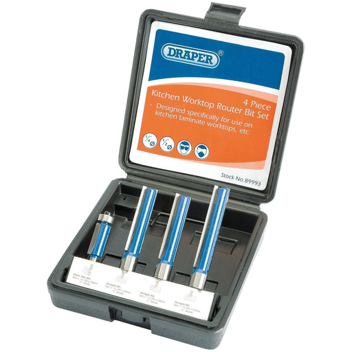 Draper 89993 Extra Long Router Bit Set (4 Piece)