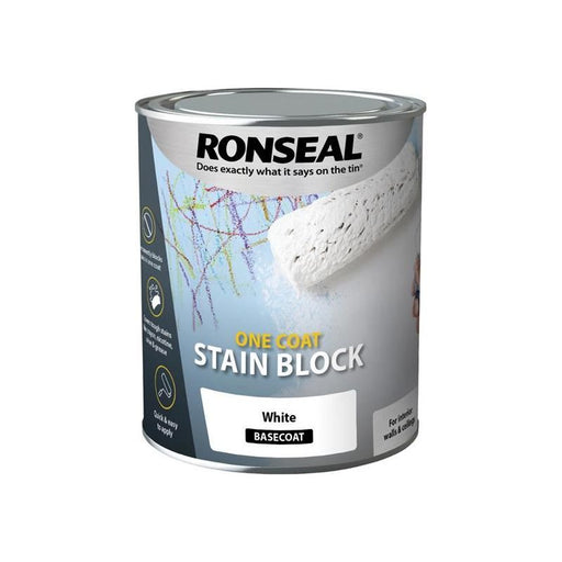 Ronseal One Coat Stain Block White 750ml Ronseal - RockBottom Nothampton