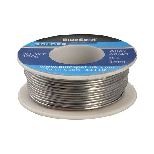 Bluespot Tools Flux Covered Solder 100g 60/40 BlueSpot Tools - RockBottom Northampton