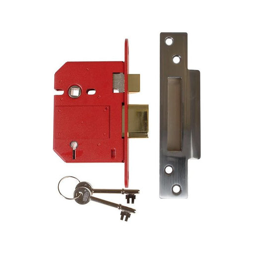 Union StrongBOLT 2200S BS 5 Lever Mortice Sashlock Satin Chrome 81mm Box UNION - RockBottom Northampton
