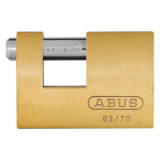 Abus Mechanical 82/70mm Monoblock Brass Shutter Padlock ABUS Mechanical - RockBottom Northampton 
