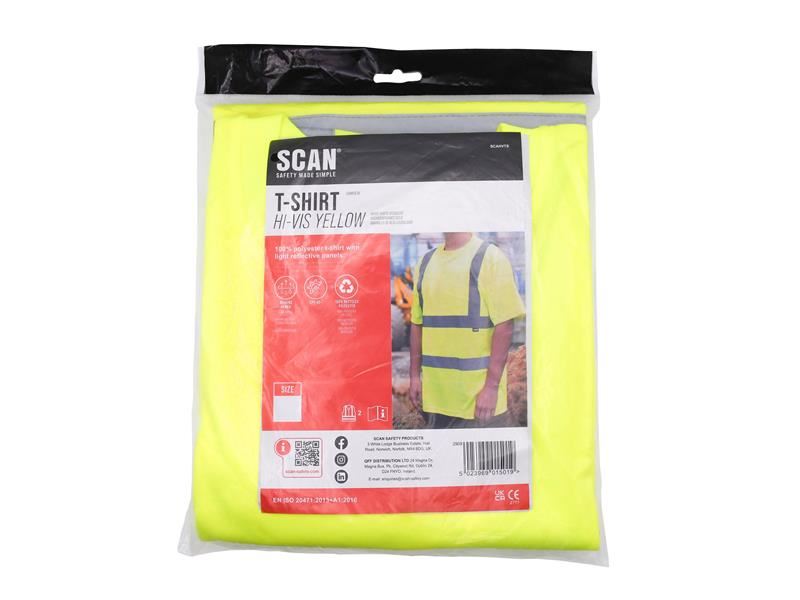 Scan Hi-Vis T-Shirt Yellow - XXL (50in) Scan - RockBottom Nothampton