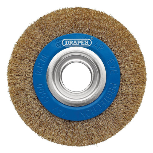 Draper 08066 Brassed Steel Bench Grinder Wire Wheel Brush, 150 x 31.75mm