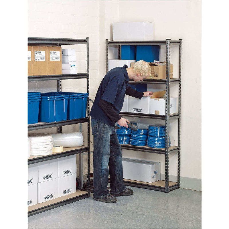 Draper Heavy Duty Steel Shelving Unit, 5 Shelves, L920 x W305 x H1830mm 21659 Draper - Town Tools 
