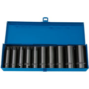 Draper HI-TORQ Metric Deep Impact Socket Set, 1/2" Sq. Dr. (10 Piece) Draper - Town Tools 