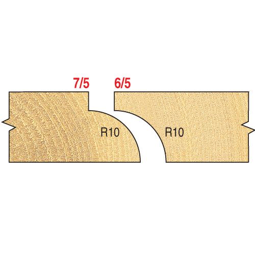 7/5X1/4TC - Ovolo rounding over cutter 10mm radius