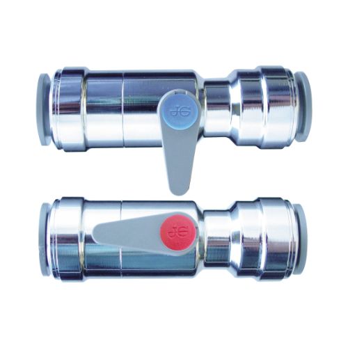 JG Speedfit chromed brass isolation valve with handle 15mm (15BV)