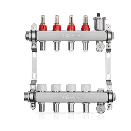 JG LowFit 4 Port Mainfold Stainless Steel (12mm Connections)