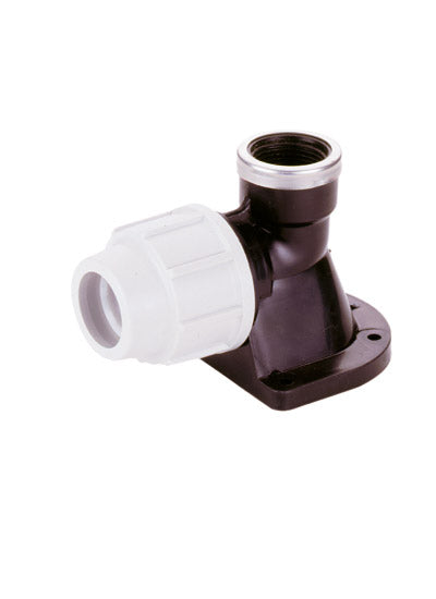 PLASSON 7750 plastic wallplate elbow 20mm x 1/2" BSP female parallel
