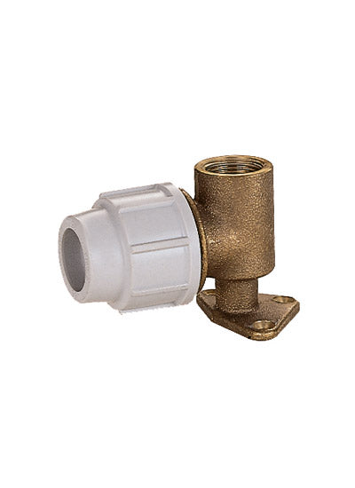 PLASSON 9055 brass wallplate elbow 20mm x 1/2" BSP female parallel