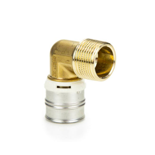 Threaded Adaptor - 90 Degree Elbow; Male 20-R3/4 (Brass & White)