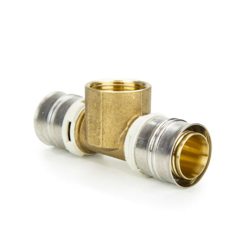 Threaded Adaptor - Tee; Female 20-Rp3/4-20 (Brass & White)