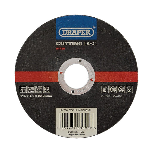 Draper 94780 Multi-Purpose Cutting Disc, 115 x 1.2 x 22.23mm