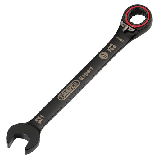 Draper 03902 Draper Expert HI-TORQ®  Metric Reversible Ratchet Combination Spanner, 12mm, Black
