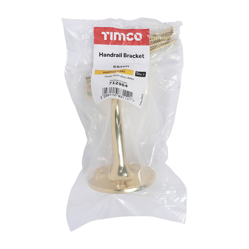 TIMCO Handrail Bracket Satin Chrome - 64mm