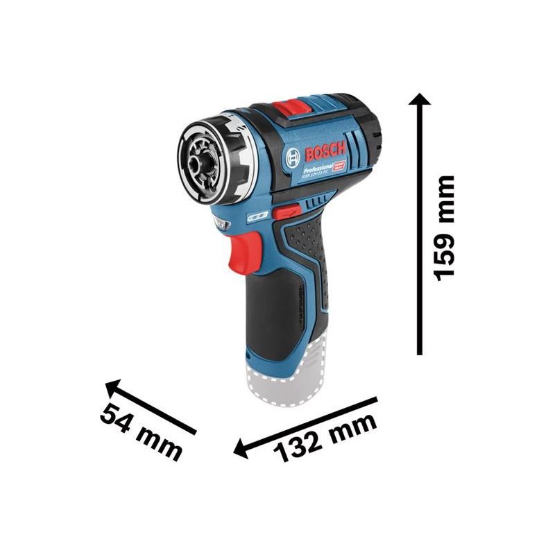Bosch GSR 12V-15 FC Pro FlexiClick Drill Driver 12V 2 x 2.0Ah Li-ion Bosch - RockBottom Northampton