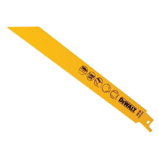 Dewalt Power Tools Bi-Metal Reciprocating Blade for Metal 203mm x 14 TPI (Pack 5) DeWALT Power Tools - RockBottom Northampton