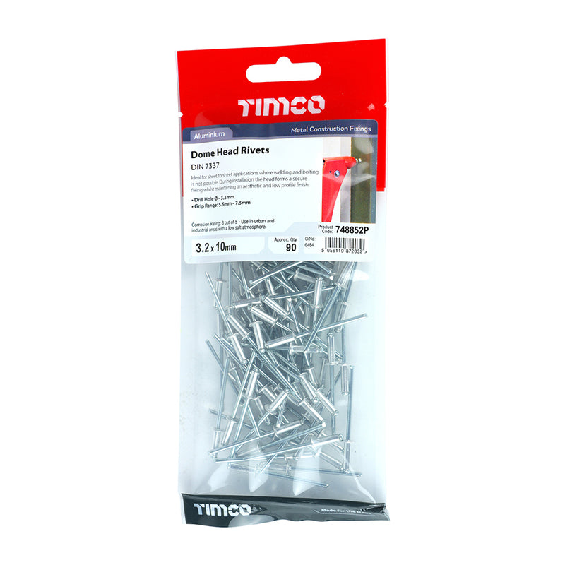 TIMCO Rivets Dome Head Aluminium