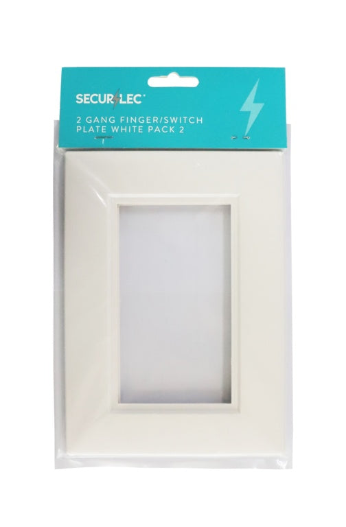 Securlec 2 Gang Finger/Switch Plate Pre-Packed (2)