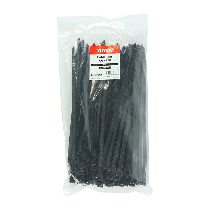 TIMCO Cable Ties Black — Bag