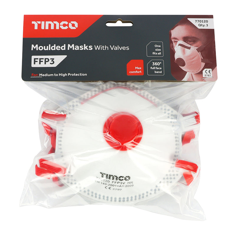 TIMCO FFP3 Fold Flat Valved Masks - One Size