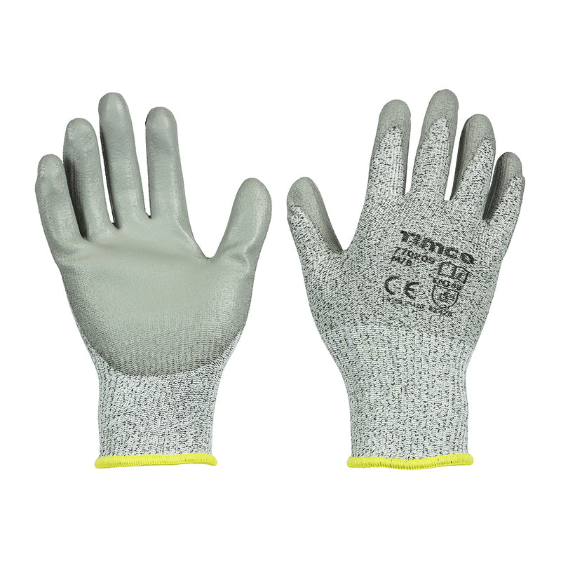 TIMCO Medium Cut PU Coated HPPE Fibre with Glass Fibre Gloves