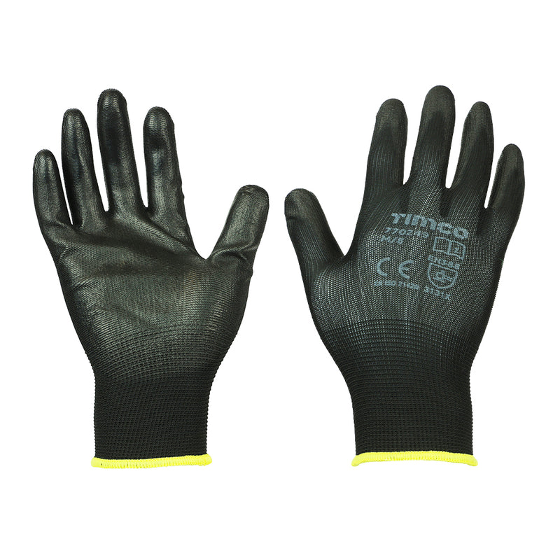 TIMCO Durable Grip PU Coated Polyester Gloves - Large
