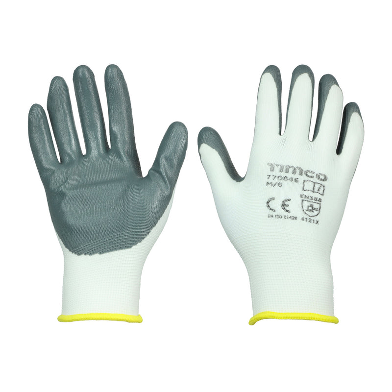 TIMCO Secure Grip Smooth Nitrile Foam Coated Polyester Gloves - Large