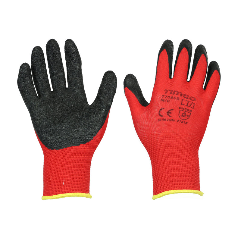 TIMCO Light Grip Glove Crinkle Latex Coated Polyester Gloves - Large