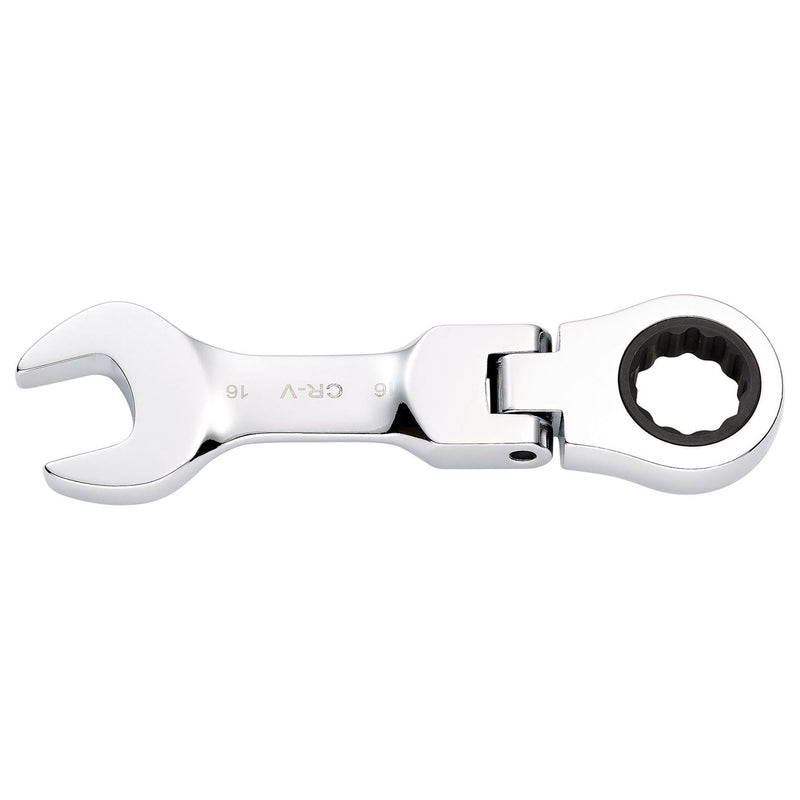 Draper HI-TORQ Metric Stubby Flexible Head Ratchet Combination Spanner, 16mm Draper - Town Tools