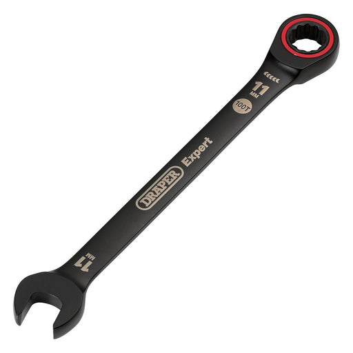 Draper 03882 Draper Expert HI-TORQ® Metric Ratchet Combination Spanner, 11mm, Black