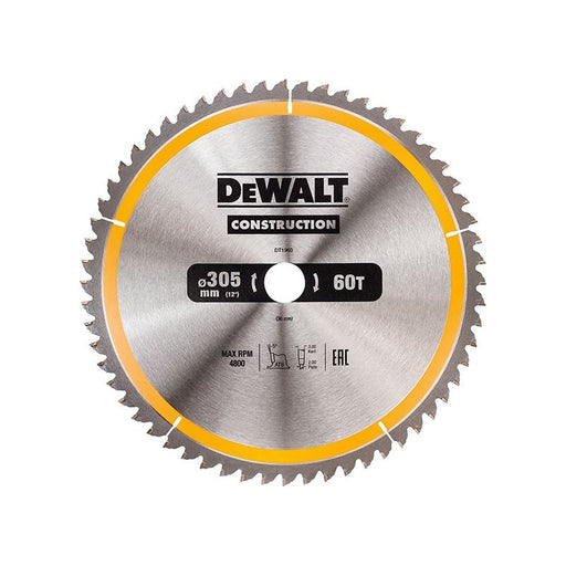 Dewalt Power Tools Stationary Construction Circular Saw Blade 305 x 30mm x 60T ATB/Neg DeWALT Power Tools - RockBottom Northampton