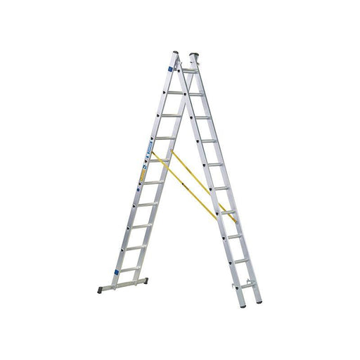 Zarges D-Rung Combination Ladder 2-Part 2 x 10 Rungs Zarges - RockBottom Northampton