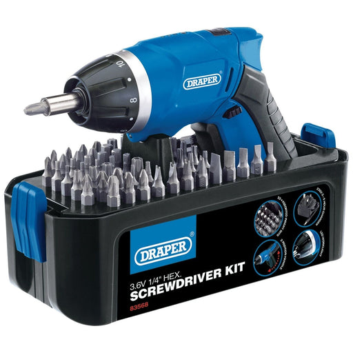 Draper 83568 3.6V Cordless Li-ion Screwdriver Kit