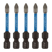 Draper 05646 Draper Expert PZ-Type Impact Screwdriver Bits, No.1 x 50mm, 1/4" Hex (Pack of 5)