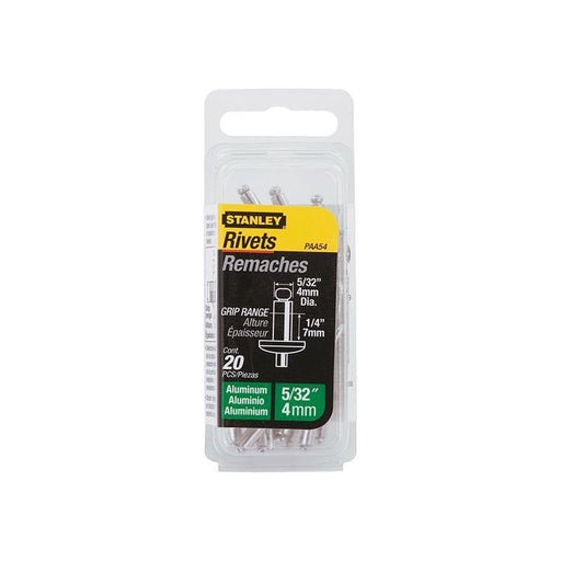 Stanley® Hand Tools 1-PAA54 Aluminium Rivets Medium 4 x 7mm Pack of 20 STANLEY® Hand Tools - RockBottom Nothampton