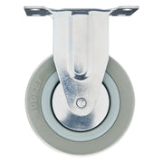 Draper Fixed Plate Fixing Rubber Castor, 100mm Diameter, S.W.L. 80kg Draper - Town Tools