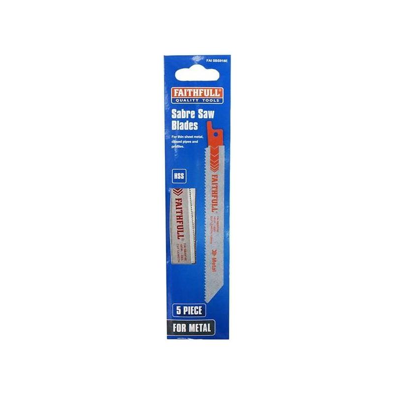 Faithfull S918E Sabre Saw Blade Metal 150mm 18 TPI (Pack of 5) Faithfull - RockBottom Northampton