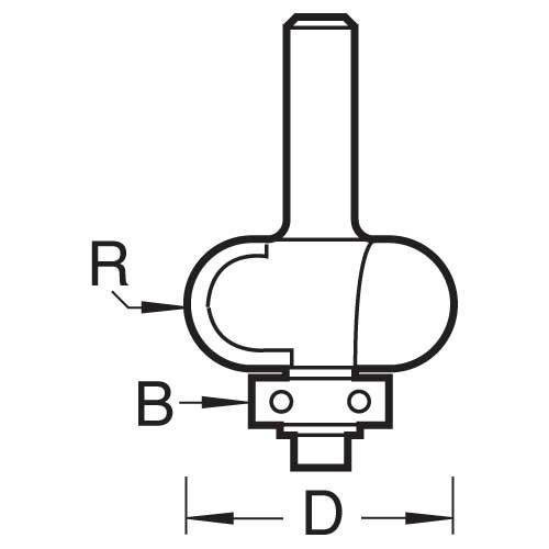 8/20X1/4TC - Bearing guided sunk bead cutter