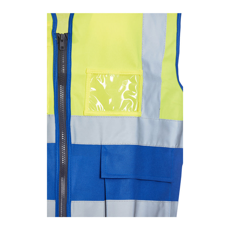 Blackrock Hi-Vis Premium Sleeveless Vest/Waistcoat - Yellow/Blue size XL