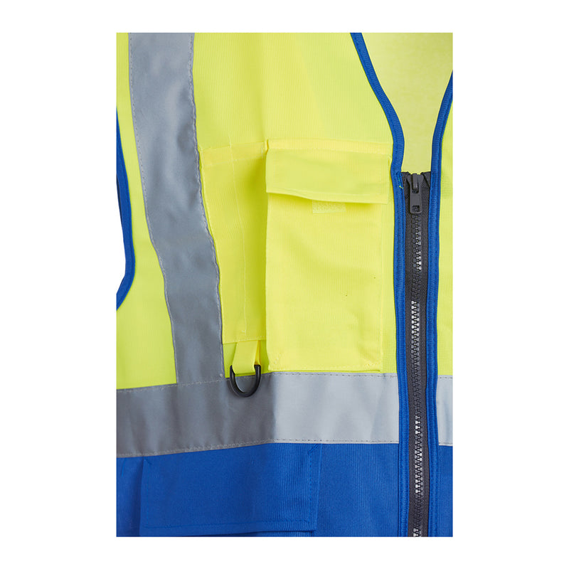 Blackrock Hi-Vis Premium Sleeveless Vest/Waistcoat - Yellow/Blue size 2XL