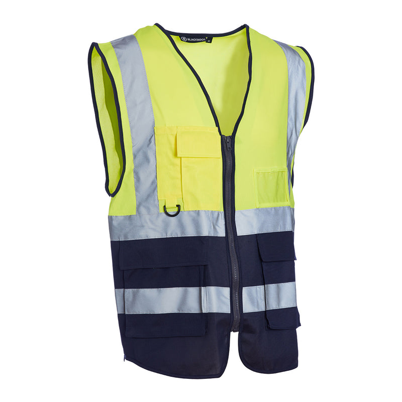 Blackrock Hi-Vis Premium Sleeveless Vest/Waistcoat - Yellow/Navy size XL